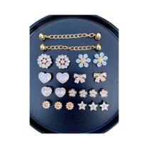 Correntes De Contas Douradas Com Coração, Flor, Laço E Estrela Para Decoração DIY De Fivelas De Correntes De Contas Douradas Com Coração, Flor, Laço E Estrela Para Decoração DIY De Fivelas De
