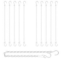 Correntes suspensas prateadas RIFNY 51 cm, pequenas, 10 peças com ganchos Correntes suspensas prateadas RIFNY 51 cm, pequenas, 10 peças com ganchos