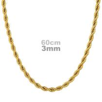 Correntinha Cordão Baiano Torcido 3Mm 60Cm Dourado