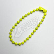 Correntinha de Bolinhas 10cm Neon Amarelo (Corrente) - 10 unidades