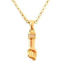 Correntinha Feminina com Pingente Figa Zircônia Folheada a Ouro 18k