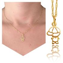 Correntinha Feminina com Pingente Filho Menino Folheada a Ouro 18k