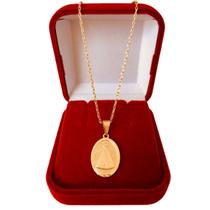 Correntinha Feminina com Pingente N S Aparecida Folheada a Ouro 18k