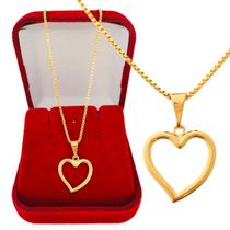Correntinha Feminina Coração Delicado Banhado a Ouro 18k + Garantia e Caixinha Porta Joia Correntinha Feminina Coração Delicado Banhado a Ouro 18k + Garantia e Caixinha Porta Joia