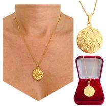 Correntinha Feminina Mandala Fases da Lua Sagrado Feminino Banhado A Ouro 18k + Caixinha e Garantia Correntinha Feminina Mandala Fases da Lua Sagrado Feminino Banhado A Ouro 18k + Caixinha e Garantia