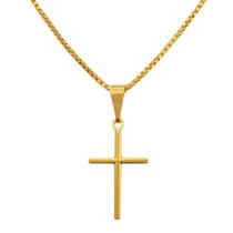 Correntinha Feminina Pingente Cruz Palito Banhada A Ouro 18k Correntinha Feminina Pingente Cruz Palito Banhada A Ouro 18k