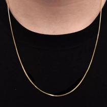 Correntinha Fina Unissex Veneziana 1Mm/50Cm Banhado A Ouro