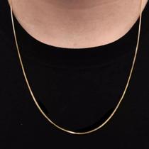 Correntinha Fina Unissex Veneziana 1mm/50cm Banhado a ouro