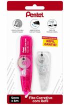 Corretivo em Fita Pentel com Refil 5mm x 6m - Corretivo em Fita Pentel com Refil 5mm x 6m -