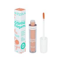 Corretivo Líquido Camuflagem Vizzela Matte Pincel Big Flat 5g Facial Não Craquela