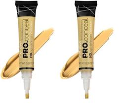 Corretor amarelo Conceal HD Concealer L.A. Girl Pro Conceal HD 8 mL (x2)