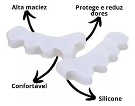 Corretor de Joanete Separador de Dedos Silicone Ortopédico Prático Confortável e Eficaz Par Top