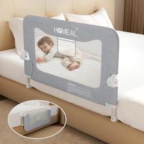 Corrimão de Cama Infantil HOMEAL - Dobrável 32 Polegadas com Base em U - Cinza