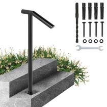Corrimão de corrimão de aço para 1-2 etapas Happybuy Black