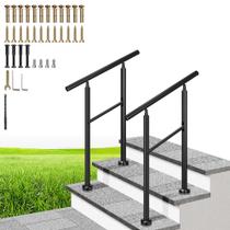 Corrimão VIVOHOME, pacote com 2 unidades, aço galvanizado em 2 etapas, preto Corrimão VIVOHOME, pacote com 2 unidades, aço galvanizado em 2 etapas, preto