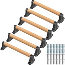 Corrimãos SELEWARE, pacote com 6 alças de jogo de madeira de faia de 43 cm Corrimãos SELEWARE, pacote com 6 alças de jogo de madeira de faia de 43 cm