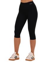 Corsário de Academia Calça Legging Capri com Bolso Preta Tecido Super Premium