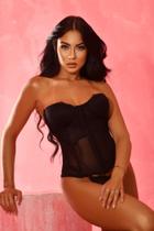 Corselet com base manta em tule com alças (3227) - p,m