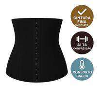 Corselet Modelador 8 Barbatanas PRETA Cintura Fina Imediata Alta Compressão e Conforto Diário