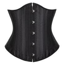 Corset 26 Hastes de Aço Underbust Cinta Modeladora Unissex Cor:PretoTamanho:38 (M) Corset 26 Hastes de Aço Underbust Cinta Modeladora Unissex Cor:PretoTamanho:38 (M)