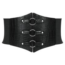 Corset Belt JKEEMI Women Metal O-Ring, anel de coração, elástico largo