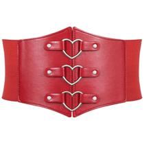 Corset Belt JKEEMI Women Metal O-Ring, anel de coração, elástico largo