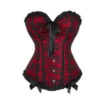Corset Bustier plus Size Para Mulheres Com Amarração Sexy Estilo Vintage Com Estampa Floral Lingerie