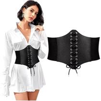 Corset Cinto Corpete Corselet Espartilho Elástico Couro Pu