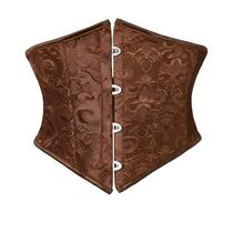 Corset Cinto Curto Espartilho Cinta Modeladora CinturaFloral Cor:MarromTamanho:34 (XS)