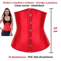 Corset Corpete Corselet Underbust Cinta Modeladora Redutora Acetinado Cores - Fantasy Shopping Brasil
