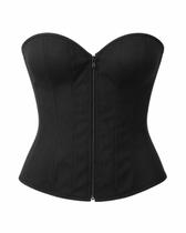 Corset sem alça Preto com Zíper Frontal Cor:PretoTamanho:M Corset sem alça Preto com Zíper Frontal Cor:PretoTamanho:M