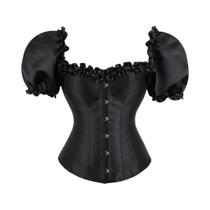 Corset Sexy plus Size Preto Com Ombros Descidos, Top De Fantasia Para Mulheres Corset Sexy plus Size Preto Com Ombros Descidos, Top De Fantasia Para Mulheres