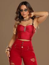 Corset Vermelho com Alças Personalizadas PitBull Jeans 87589 COR:VERMELHOTAMANHO:P Corset Vermelho com Alças Personalizadas PitBull Jeans 87589 COR:VERMELHOTAMANHO:P