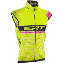 Corta vento colete ciclismo ert cycling team rosa unissex