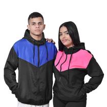 Corta vento kit casal de tectel preto com azul preto com rosa