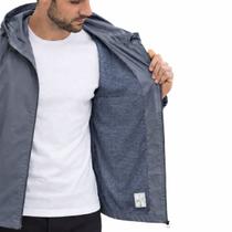 Corta Vento Masculina Leve Com Capuz Removivel Cor:CinzaTamanho:P
