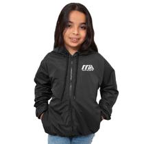 Corta Vento MB Sport Infantil Feminino Refletivo Preto Impermeável