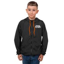 Corta Vento MB Sport Infantil Masculino Refletivo Preto Laranja Impermeável