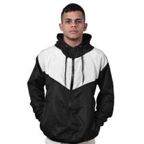 Corta vento tactel unissex preto branco