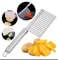 Cortador Aço Inox Ondulado Chips Queijo Batata Legumes Fruta Aço Inoxidável Cortador Aço Inox Ondulado Chips Queijo Batata Legumes Fruta Aço Inoxidável