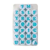 Cortador Alfabeto Superior de Plástico Cromus Allonsy 2,8x2,8x3,8 jogo 26 peças botão injetor