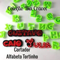 Cortador Alfabeto Tortinho - 2,5 cm - coleção Bia Cravol