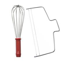 Cortador Alinhador De Bolo 2 Linhas E Fue Fuet Batedor de Massas Ovos Rosa Resistente Confeitaria Receitas