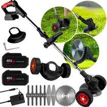 Cortador Aparador De Grama Roda Elétrico Com 2 Baterias 48v