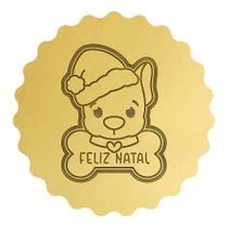 Cortador Biscoito Cachorro Gorro de Lado Feliz Natal Cortador Biscoito Cachorro Gorro de Lado Feliz Natal