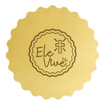 Cortador Biscoito Cruz Frase Ele Vive Babado Cortador Biscoito Cruz Frase Ele Vive Babado