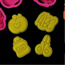 Cortador Biscoito Dia do Professor (Cola, Tesoura, Maçã, ABC) Cortador Biscoito Dia do Professor (Cola, Tesoura, Maçã, ABC)