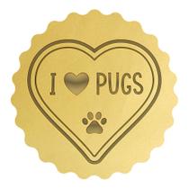 Cortador Biscoito I love Pugs Coração com Patinha Cortador Biscoito I love Pugs Coração com Patinha
