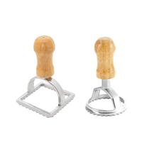 Cortador Biscoito Massa Ravioli Redondo Quadrado Aluminio 2un