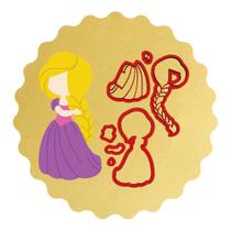 Cortador Biscoito Modular Princesa Rapunzel Cortador Biscoito Modular Princesa Rapunzel